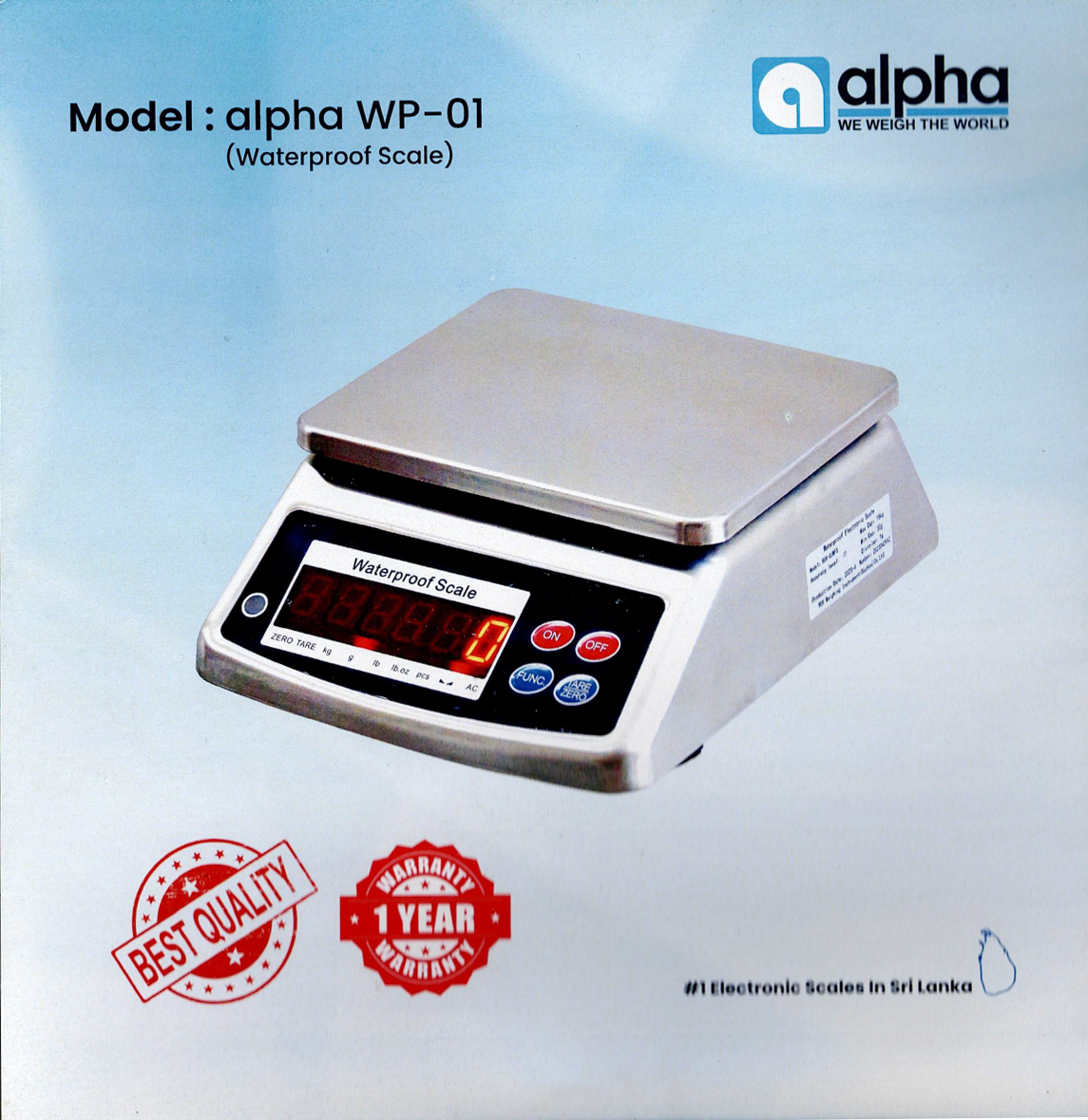 Model: alpha WP-01 (Waterproof Scale)
